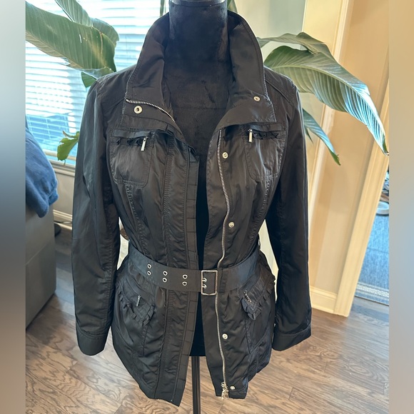 White House Blake Market Jacket Removable Vest Belt Black Women Size Small - Picture 2 of 16